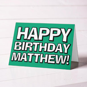 Bold Happy Birthday Custom Name Birthday Greeting Card