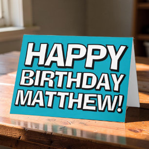 Bold Happy Birthday Custom Name Birthday Greeting Card
