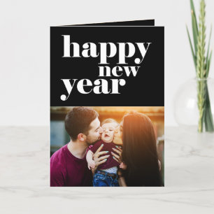 Bold Happy New Year 5-Photo Holiday Card