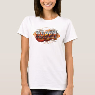 Bold HAPPY Statement Design T-Shirt