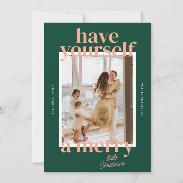 Bold Have Yourself a Merry Little Christmas Photo Holiday Card (Front)