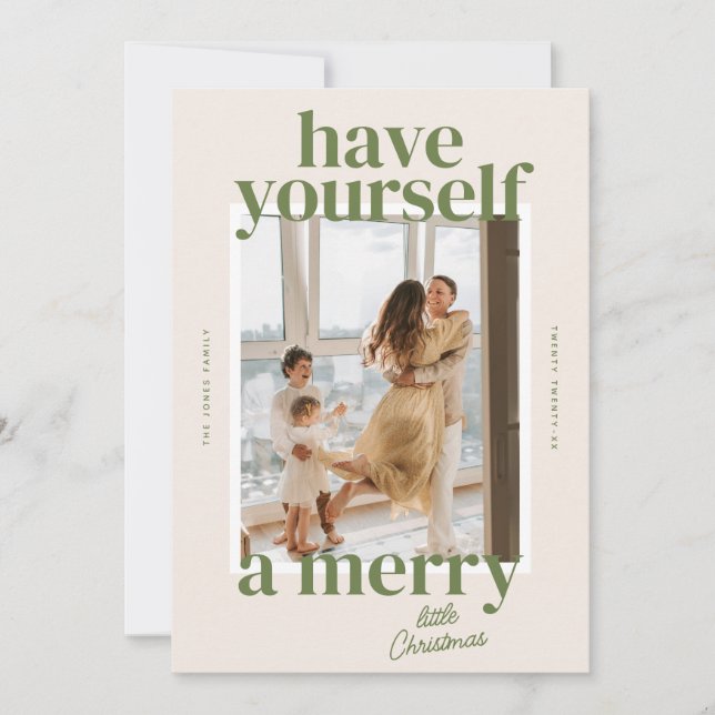 Bold Have Yourself a Merry Little Christmas Photo Holiday Card (Front)