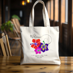 Bold Hibiscus Flowers Welcome Guests Tote Bag