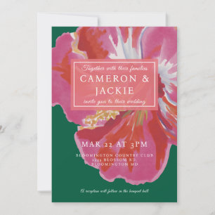 Bold Hibiscus Tropical Wedding Invitation