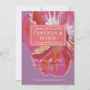 Bold Hibiscus Tropical Wedding  Invitation