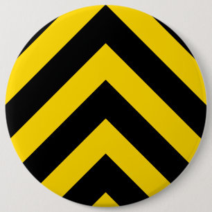 Bold Highway Traffic Bumble Bee Chevrons 6 Cm Round Badge