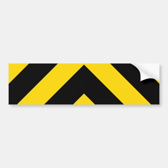 Bold Highway Traffic Bumble Bee Chevrons Bumper Sticker (Front)