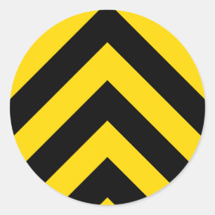 Bold Highway Traffic Bumble Bee Chevrons Classic Round Sticker