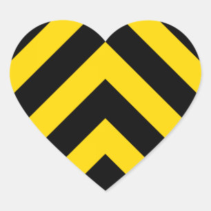 Bold Highway Traffic Bumble Bee Chevrons Heart Sticker
