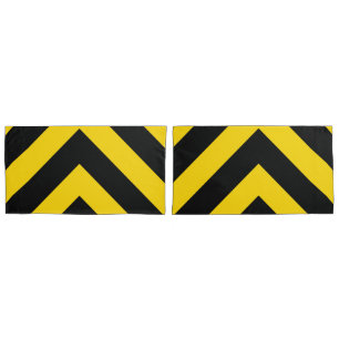Bold Highway Traffic Bumble Bee Chevrons Pillowcase