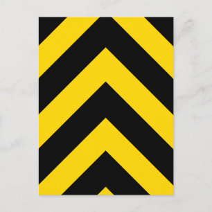 Bold Highway Traffic Bumble Bee Chevrons Postcard