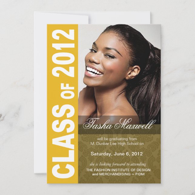 Bold, Hip 2012 Graduation Photo Announcement (Front)