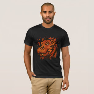 Bold Hippo Illustration – Modern Artistic Hippo T-Shirt