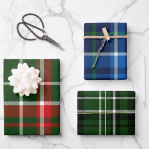 Bold Holiday Plaid Wrapping Paper Sheet