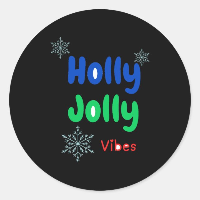 Bold Holly Jolly Baby T Shirt  Classic Round Sticker (Front)