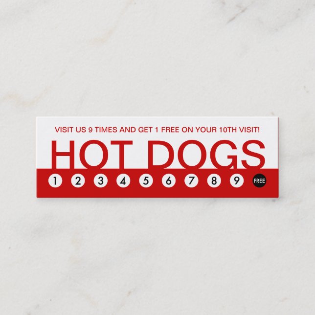 bold HOT DOGS customer loyalty (Front)