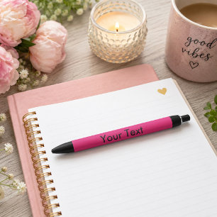 Bold Hot Pink Black Ink Pen