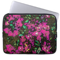 Bold Hot Pink Bougainvillea Polka Dot Pattern