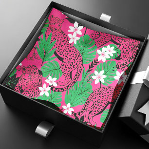 Bold Hot Pink Leopard Tropical Jungle Seamless Pat Tissue Paper