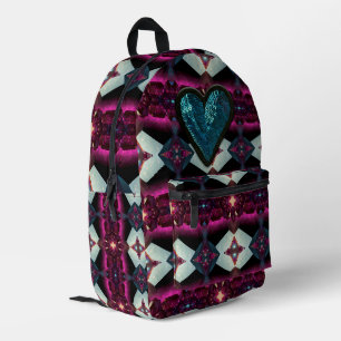 Bold Hot Pink Magenta Abstract Geometric Pattern  Printed Backpack