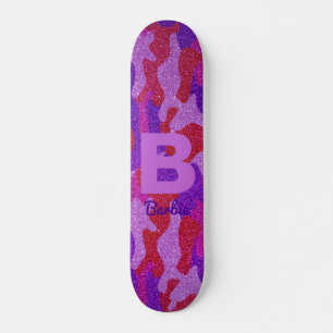 Bold Hot Pink Red & Purple Glitter Camouflage Camo Skateboard