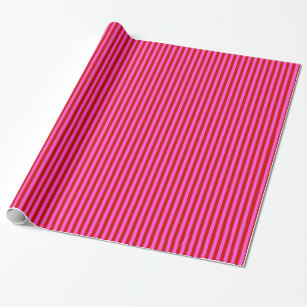 Bold Hot Pink, Red Stripe Pattern Wrapping Paper