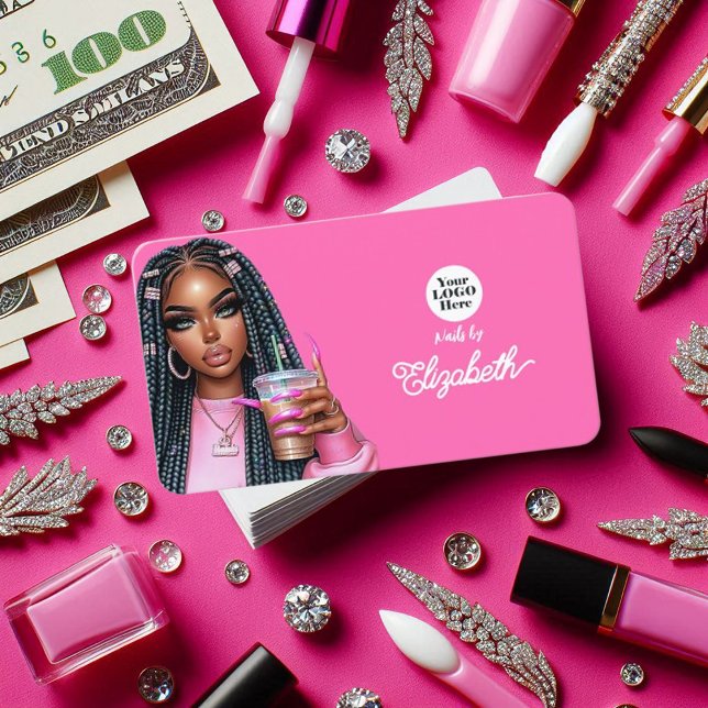 Bold Hot-Pink Vibe Beauty Branding for Chic Salon Business Card (Bold Hot-Pink Vibe Beauty Branding for Chic Salon Business Card)