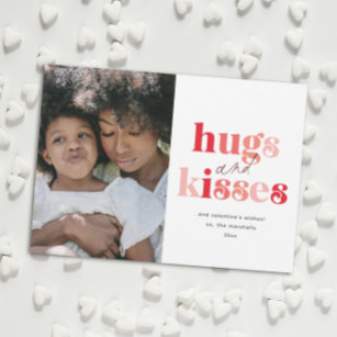 Bold Hugs and Kisses Photo Valentine's Day Holiday Card