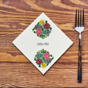 Bold Hungarian Floral personalised Napkin