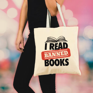 Bold “I Read Banned Books” Bookish Tote Bag