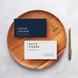 Bold in Blue & White: Modern Minimalist  Business Card