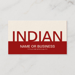 bold INDIAN (colour customisable) Business Card