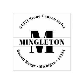 Bold Initial Family Name Rubber Stamp