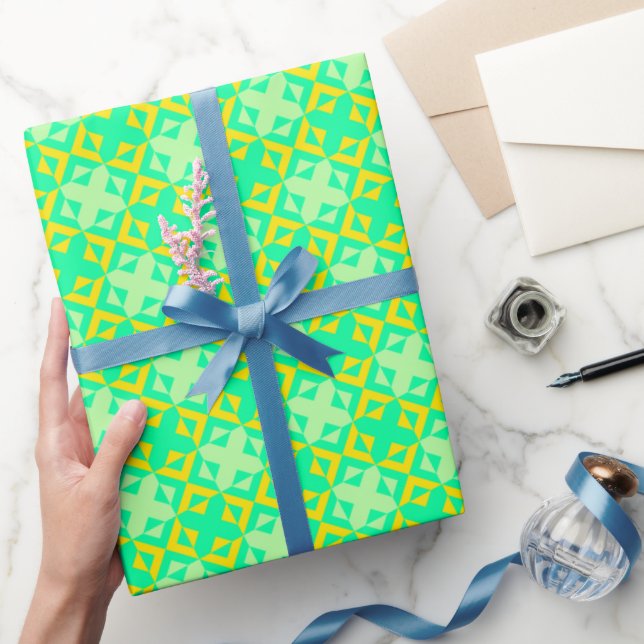 Bold Initial Geometric Special Birthday Wrapping Paper (Gifting)