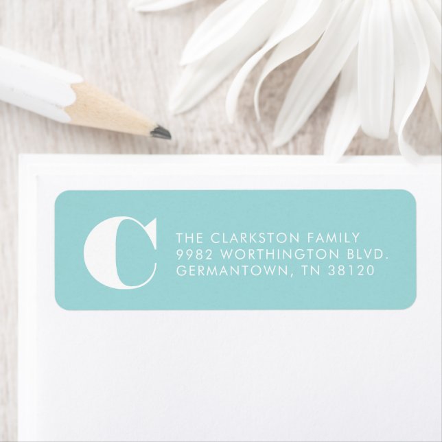 Bold initial light blue return address (Insitu)