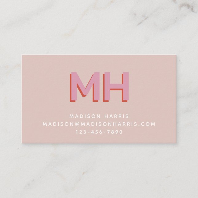Bold Initial Minimalist Classic Retro Lemonade Business Card (Front)