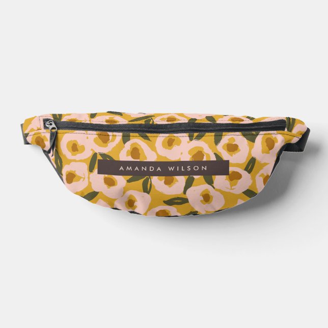 Bold Inky Floral Pattern | Hand-Drawn Botanical Bum Bags (Lay Down)