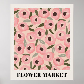 Bold Inky Floral Pattern | Hand-Drawn Botanical Poster