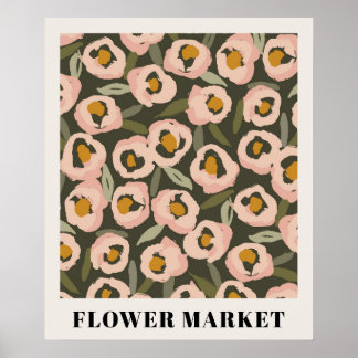 Bold Inky Floral Pattern | Hand-Drawn Botanical Poster