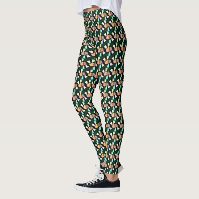 Bold interlocking abstract geometric pattern 1280 leggings (Left)