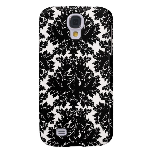 bold intricate black damask on white Case-Mate samsung galaxy case (Back)