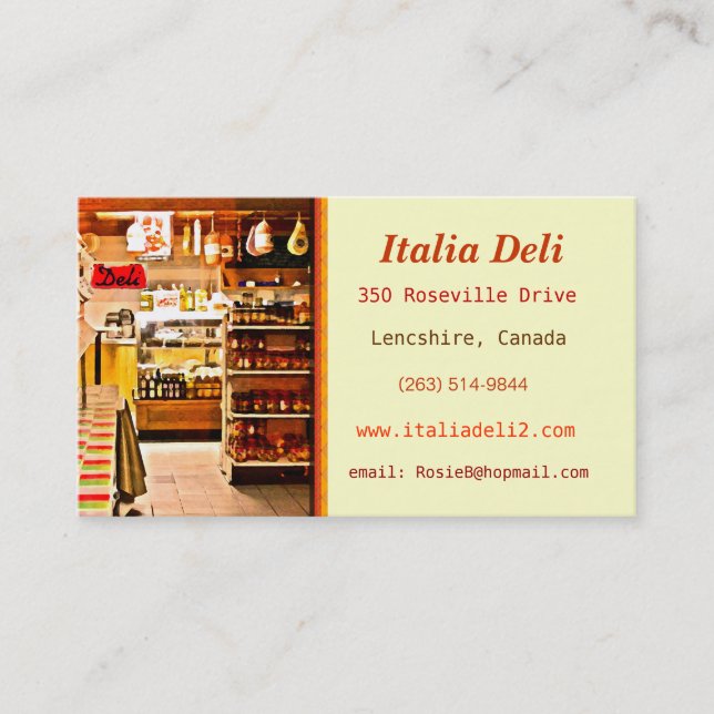 Bold Italian Deli Business Card (Front)