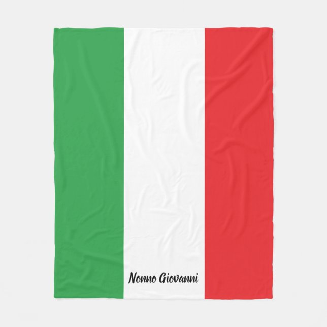 Bold Italian Flag of Italy Personalised Family Fleece Blanket (Front)
