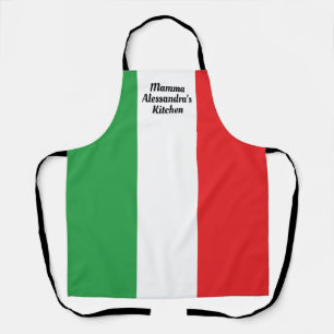 Bold Italian Flag of Italy Personalized Apron