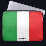 Bold Italian Flag Personalised Laptop Sleeve<br><div class="desc">This bold and simple green, white and red of the Italian flag on a personalised laptop sleeve case. It makes a wonderful gift for anyone who loves their Italian heritage. Great for home, office, or school!</div>
