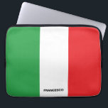 Bold Italian Flag Personalised Laptop Sleeve<br><div class="desc">This bold and simple green, white and red of the Italian flag on a personalised laptop sleeve case. It makes a wonderful gift for anyone who loves their Italian heritage. Great for home, office, or school!</div>