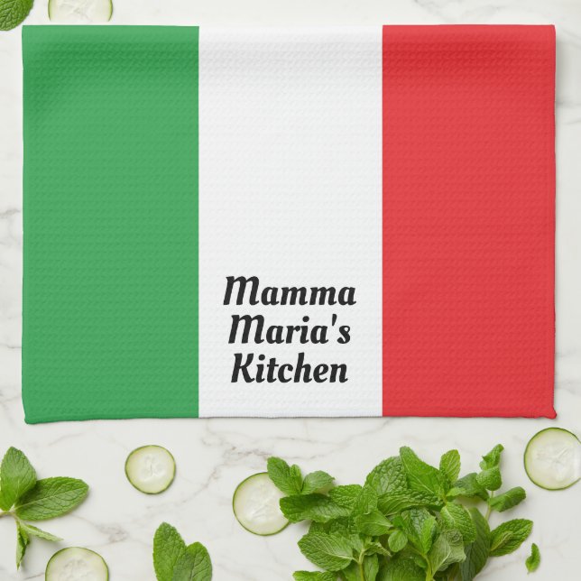 Bold Italian Italy Flag  Personalised Tea Towel (Folded)