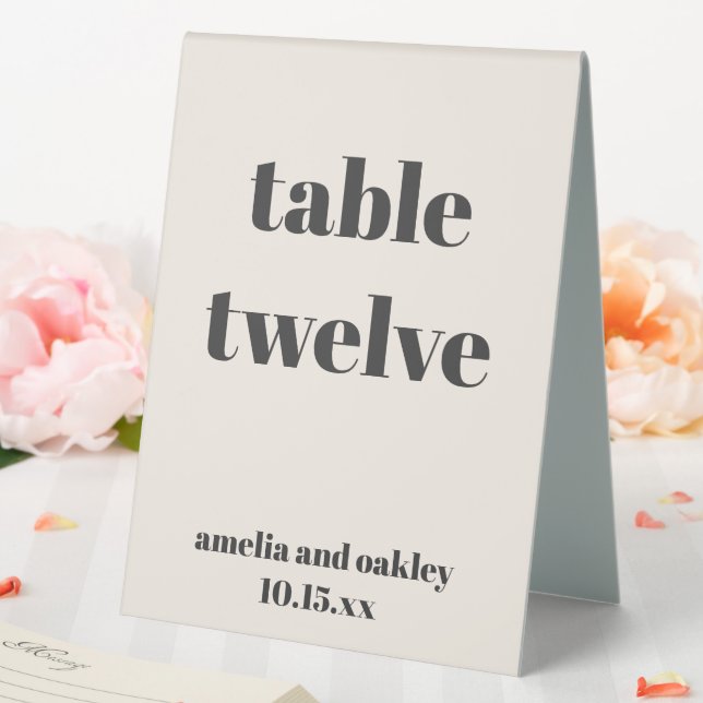 Bold Ivory Black Retro Custom Wedding Number (In SItu (Wedding))