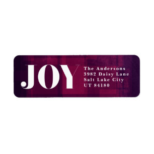 Bold Joy Purple Address Label Christmas Holiday