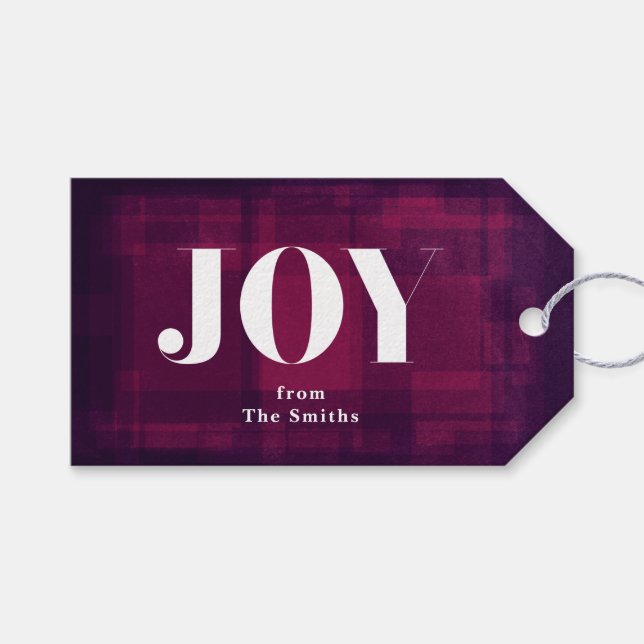 Bold Joy Purple Chalk Christmas Holiday Gift Tag (Front (Horizontal))